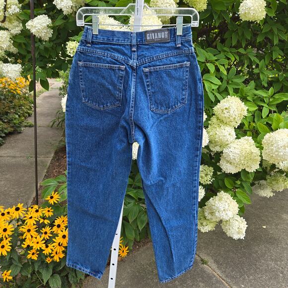 Vintage Gitano Women's Mom Jeans 100% Cotton Dark Wash Preppy Tapered 8 Petite - Picture 1 of 12